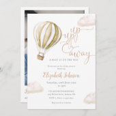 Hot Air Balloon QR Code Photo Baby Shower Kaart (Voorkant / Achterkant)