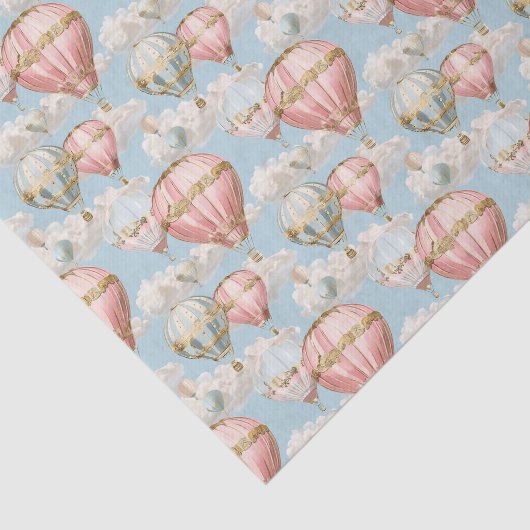 Hot Air Balloon Romantic Pattern Decoupage Tissuepapier (Detail)