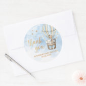 Hot Air Balloon Safari Baby shower Dank u Ronde Sticker (Envelop)