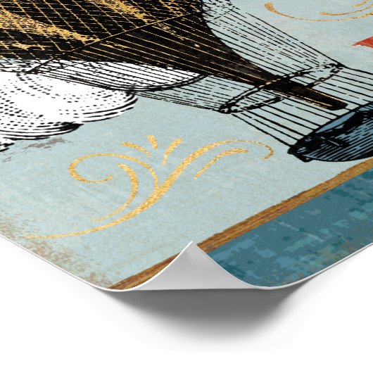 Hot Air Balloon Sky Is The Limit Quote Poster (Hoek)