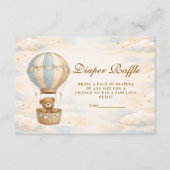 Hot Air Balloon Teddy Bear Diapper Raffle Informatiekaartje (Voorkant)