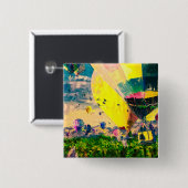 Hot Air Balloon Vierkante Button 5,1 Cm (Voorkant /achterkant)