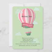 Hot Air Balloon Welcome Baby Invitation Kaart (Voorkant)