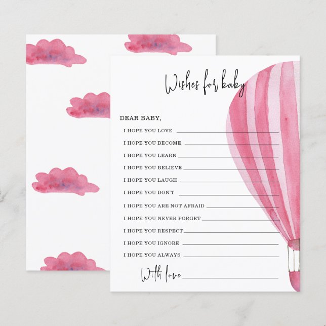 Hot Air Balloon | Wensen voor baby (Voorkant / Achterkant)