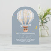 Hot Air Balloon Whimsical Cute Teddy Bear Arch Kaart (Staand voorkant)