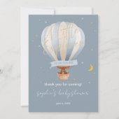 Hot Air Balloon Whimsical Cute Teddy Bear Bedankkaart (Voorkant)