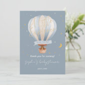 Hot Air Balloon Whimsical Cute Teddy Bear Bedankkaart (Staand voorkant)
