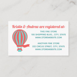 Hot Air Balloons Baby shower Registry Informatiekaartje