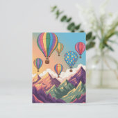 Hot air balloons over mountains Puzzle Briefkaart (Staand voorkant)