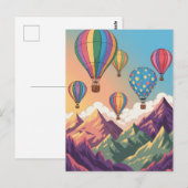 Hot air balloons over mountains Puzzle Briefkaart (Voorkant / Achterkant)