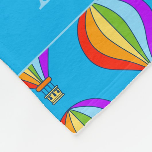 Hot air balloons pattern fleece blanket for kids (Hoek)