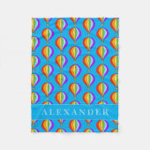 Hot air balloons pattern fleece blanket for kids (Voorkant)