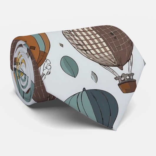 Hot Air Balloons Stropdas (Opgerold)