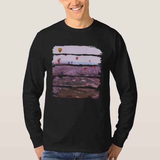 Hot Air Balloons Travel Landscape T-shirt (Voorkant)