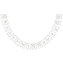 Hot Air Balloons Welcome Baby Bunting Flags