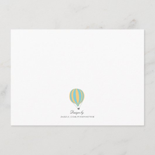 Hot Air Blue-ballonjongen woorden van Kaarten voor (Achterkant)