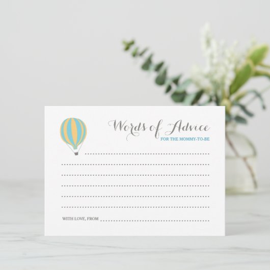 Hot Air Blue-ballonjongen woorden van Kaarten voor (Staand voorkant)