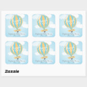 Hot Air Blue Yellow ballon Dank u Stickers (Vel)
