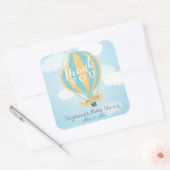 Hot Air Blue Yellow ballon Dank u Stickers (Envelop)