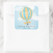 Hot Air Blue Yellow ballon Dank u Stickers (Tas)