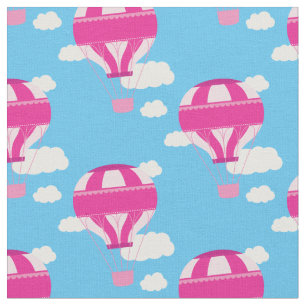 Hot Air-luchtballonnen roze Stof