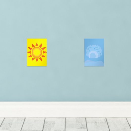 Hot and Cold Muurkunst Sets (Houten vloer)