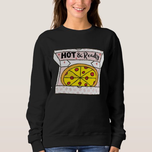 Hot And Ready Pizza Retro Valentine's Day Groovy R Trui (Voorkant)