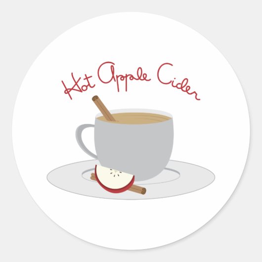 Hot Apple Cider Ronde Sticker (Voorkant)