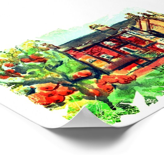 Hot Autumn Day in Newtown, Powys, Wales Poster (Hoek)