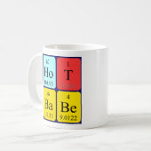 Hot-babe periodieke tabelnaam mok (Voorkant links)