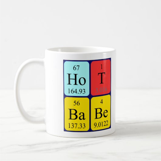 Hot-babe periodieke tabelnaam mok (Links)