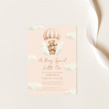Hot Ballon Teddy Bear Meisje Baby shower Invitatio