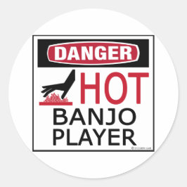 Hot Banjo Player Ronde Sticker
