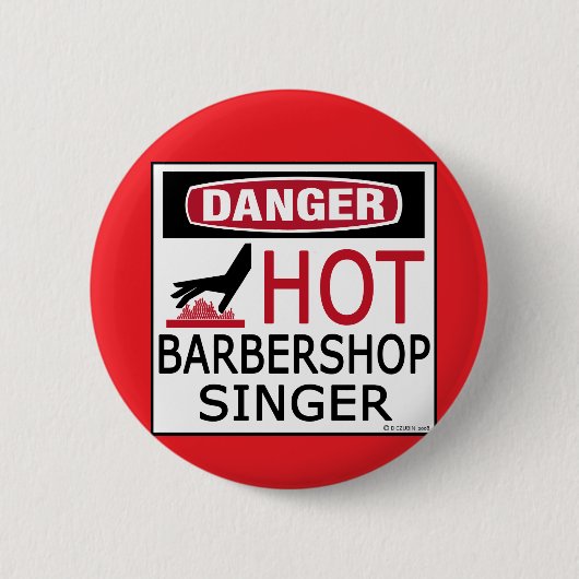 Hot Barbershop Singer Ronde Button 5,7 Cm (Voorkant)