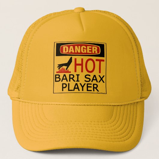 Hot Bari Sax Player Trucker Pet (Voorkant)