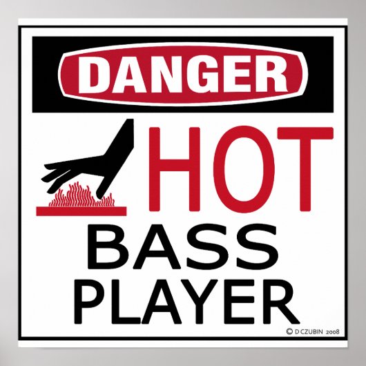 Hot Bass Player Poster (Voorkant)