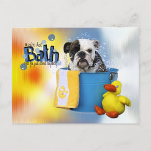 Hot Bath - English Bulldog - Delilah Briefkaart
