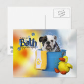 Hot Bath - English Bulldog - Delilah Briefkaart (Voorkant / Achterkant)