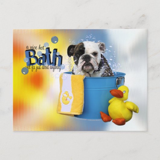 Hot Bath - English Bulldog - Delilah Briefkaart (Voorkant)