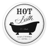 hot-bath zwart-wit badkamer keramische knop (Voorkant)