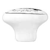 hot-bath zwart-wit badkamer keramische knop (Zijkant)