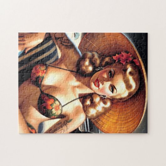 Hot Beach Pin-up Legpuzzel (Horizontaal)