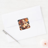 Hot Beach Pin-up Vierkante Sticker (Envelop)
