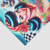 Hot Biker Pin-up Tissuepapier (Detail)
