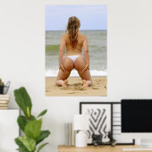 Hot ! Bikini Beach Babe  Poster (Thuiskantoor)