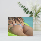 HOT! Bikini Girl foto-briefkaart Briefkaart (Staand voorkant)