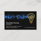 Hot Blue Electrical Lightning Bulb Home Visitekaartje (Voorkant)