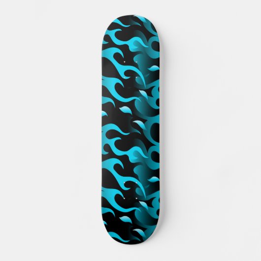 Hot-blue vlammen skateboard (Voorkant)