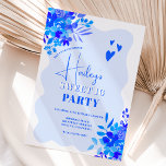 Hot blue wavy lijst boho floral Sweet 16 Kaart<br><div class="desc">Met onze hotblue wavy lijst boho floral verjaardagsuitnodiging werd de liefste 16 planning heel . Maak je klaar om te vieren in stijl! Onze zoete zestien uitnodiging is voorzien van handbeschilderde, vette, hete blauwe waterverf bouquet met pinda's en rozen, met een modern penseelscript lettertype op een golvend, vierkant lijst met...</div>