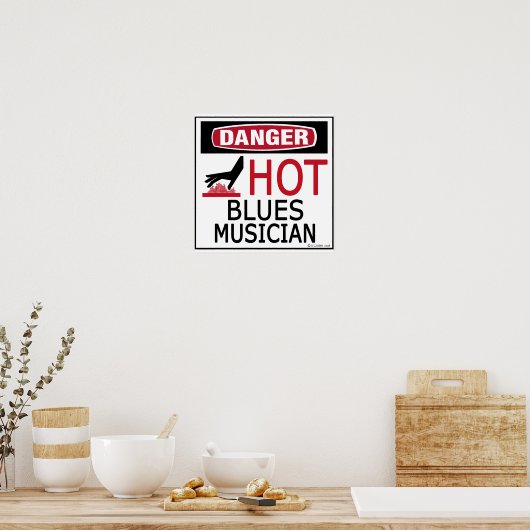 Hot Blues Musician Poster (Keuken)